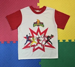 Power Rangers Vintage 1993 Graphic Ringer Pajama Shirt Youth Boys Size 14 - Picture 1 of 5