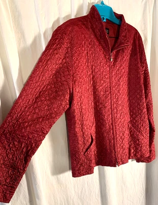Chaqueta Blazer EILEEN FISHER 100% SEDA ACOLCHADA Talla L Rojo Arándano Ligera Foto 1 de 4