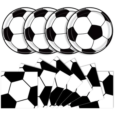 40 Piezas Platos y Servilletas de Fútbol Suministros de Fiesta, Fútbol Fiesta de Cumpleaños Decoración Foto 1 de 4