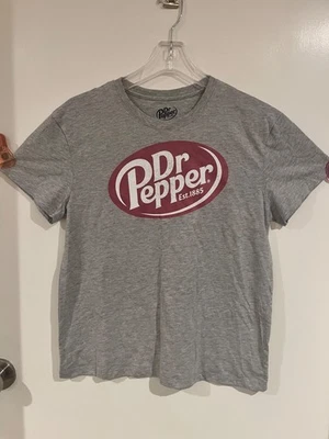 Camiseta Dr. Pepper Logo Gris Jaspeado Nueva Mediana  Foto 1 de 3