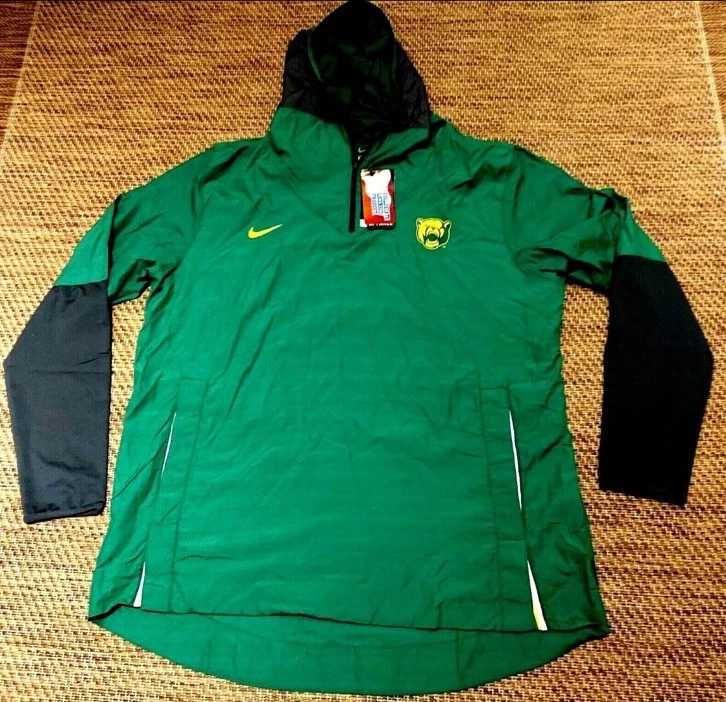Nike Men's Baylor Bears On-field Pull Over Jacket Green Cq5215 Size Large Repel