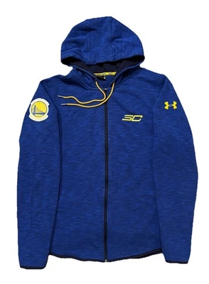 Under Armour Steph Curry Golden State Warriors Full Zip Hoodie. Mens L. Blue. - Image 1 of 4
