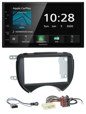 Kenwood Bluetooth MP3 DAB USB 2DIN Autoradio für Nissan Micra 10-13 schwarz - Bild 1 von 4