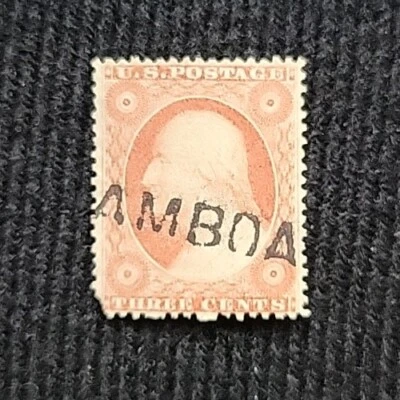 1857-61 US 3c Washington Type 4 Stamp Used VF/EF, SC#26A (CV $150) - Image 1 of 3