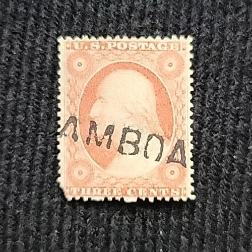 1857-61 US 3c Washington Type 4 Stamp Used VF/EF, SC#26A (CV $150) - Image 1 of 3