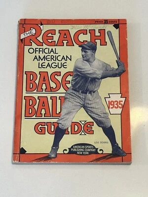 Raro 1935 REACH Guia Oficial de Beisebol LOU GEHRIG New York Yankees - Imagem 1 de 4