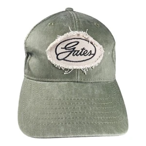 Gates Automotive Green Distressed Strapback Baseball Cap Hat Premium Headwear - Picture 1 of 6