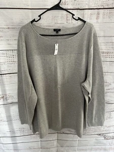 Neu mit Etikett Talbots weicher & kuscheliger grauer enger Strick Langarm Pullover mit Seitenschlitzen 3X 99 $ - Bild 1 von 5