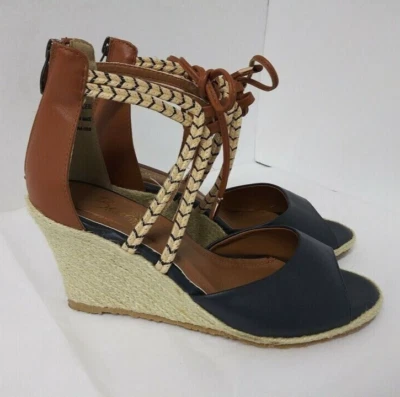 Beacon Wedge Sandals Womens 9 M Casual Ankle Strap Platform Blue - Image 1 of 4