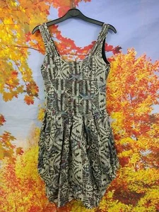 All Saints Spitalfields Clarabella grey black patterned Dress. UK women's size 6 - Picture 1 of 10