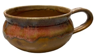 Kleine Rührschüssel��Handplatte geformt Studio Art Pottery braun Ton Keramik signiert - Bild 1 von 4