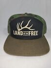 Land Of The Free Camo Antlerd Adjustable Snapback Mesh Trucker Hat Cap 