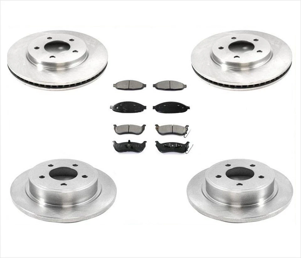 Rotores de freno delanteros y traseros y pastillas de freno para Chrysler Pacifica 2004 2005 2008 Foto 1 de 1