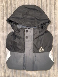GERRY Hooded Full Zip Snow Ski Shell Jacket Large Youth 14-16 Black/Gray EUC - Picture 1 of 7