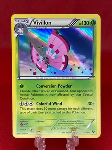 Pokémon TCG Vivillon 17/146 Holo Rare X&Y Base Set XY English Card 2014 LP - Imagen 1 de 2