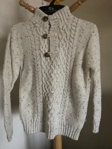 Cat & Jack Boys Ivory Medium M (8/10) Cable Knit Pullover Sweater - Picture 1 of 9