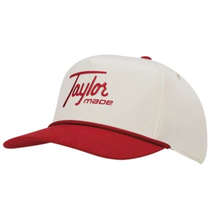 Gorra de golf TaylorMade Heritage con marco en A roja marfil con cierre a presión con logotipo retro nueva - Imagen 1 de 5