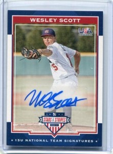 2017 Stars and Stripes 15U Team Autographs Wesley Scott Auto 132/199