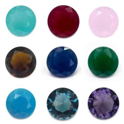 4mm-12mm Round Shape AAAAA Loose Glass Gemstone White Green Blue Red Pink Black - Image 1 of 4