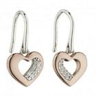 Fiorelli Silver Heart Earrings E5881c - Rose Gold Hearts