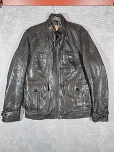 Boss Orange Jacke Herren 40R Lammleder Schwarz Bikerjacke Freizeit Tasche - Bild 1 von 13