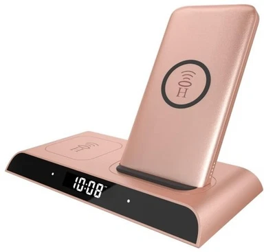 全新 Halo 通用无线充电底座 带移动电源 10000mAh 玫瑰金 — 第 1/4 张图片