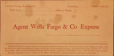 古董老式/复古大型代理 WELLS FARGO & CO EXPRESS 价值包装环境 — 第 1/2 张图片