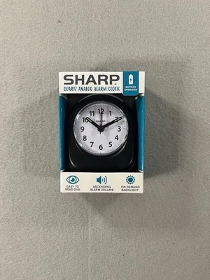 Sharp Quartz Analog Alarm Clock Black - Image 1 of 4