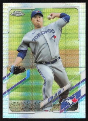 2021 Topps Chrome Prism Refractor #123 Hyun-Jin Ryu Toronto Blue Jays - Image 1 of 2