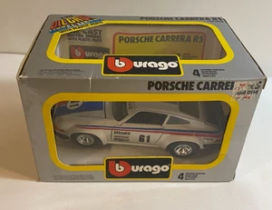 Vintage 1983 Burago 0114 Porsche Carrera RS Diecast Model Car White 1:24 Brumos - Picture 1 of 6