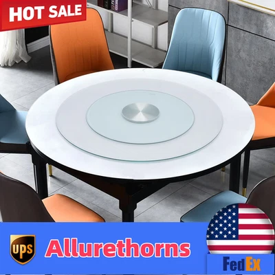 Tocadiscos Redondo 23.62 pulgadas, Bandeja Giratoria de Vidrio Templado Plato para Servir Foto 1 de 4