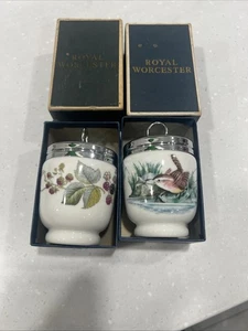 2 Royal Worcester Bournemouth/Worcester Birds Berries  Egg Coddlers - Picture 1 of 4