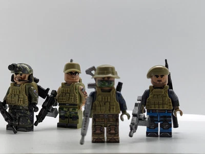 Custom Printed LEGO Minifigs (4x) Russian Ex-Pat Paramilitary Operative Squad - image 1 of 4