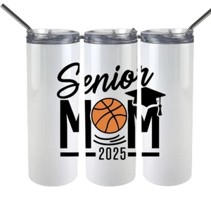 Senior Mom Basketball 2025 Graduation Aluminum Tumbler - Picture 1 of 1