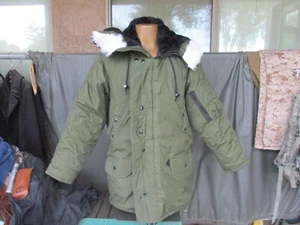 DAKOTA OUTERWEAR N-3B Olive Drab Hooded Flight Jacket Parka, SMALL REGULAR - Picture 1 of 13