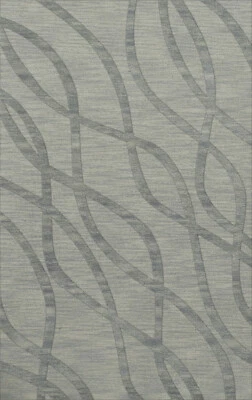 Blue Swirls Waves Lines Stripes Transitional Area Rug Abstract DV10 - Image 1 of 2