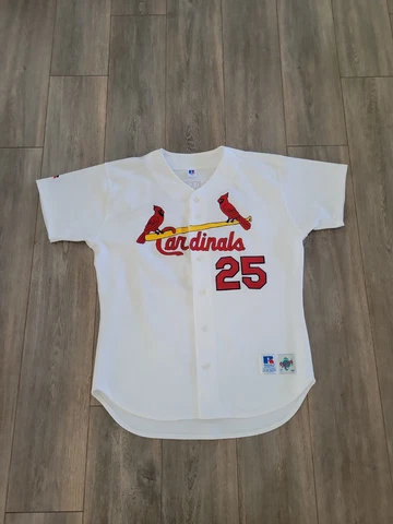 VINTAGE AUTHENTIC MARK MCGWIRE CARDINALS RUSSELL 48 XL RARE BASEBALL JERSEY Cover