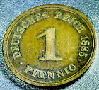 1885-A  Germany 1 Pfennig Key Date Deutsches Reich Coin
