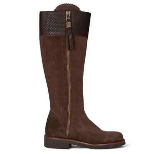 PENELOPE CHILVERS ARTISAN TASSEL SUEDE BOOTS IN BITTER CHOCOLATE SIZE 38 / UK 5 - Picture 1 of 5