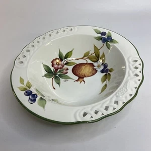Brunelli Tiffany Reticulated Serving Bowl Pomegranate Italian 11.75 in - Picture 1 of 10