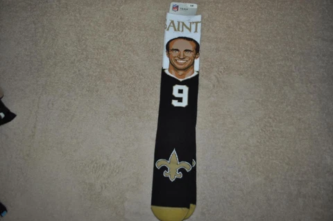 For Bare Feet New Orleans Saints DREW BREES Selfie Knee High Socks NWT NEW Cover