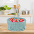 Wicker Basket with Handle for Picnic, Camping, Fruit, Snacks, Bread, and Flowers