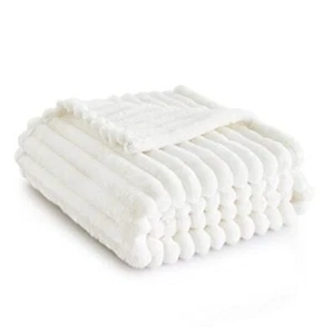 White Throw Blanket for Couch - Super Soft Cozy Throw (50" x 60") Off White - Picture 1 of 13