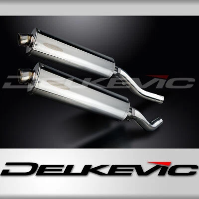Kawasaki Z1000 2003-2006 Delkevic Slip On 18" Oval Stainless Exhaust Muffler Kit - Image 1 of 4