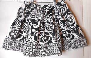 Gymboree Skort Skirt Girls 10 Black White Floral Diamond Pattern 100% Cotton - Picture 1 of 8