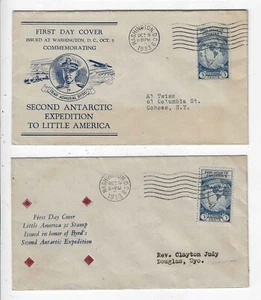 FDC's    # 733-5, 733-19   --  1933  Byrd  --  Hacker, Fairway - Picture 1 of 2