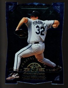 1998 Leaf BLUE FRACTAL DIAMOND AXIS #140 Alex Fernandez SERIAL #22/50 MARLINS