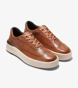 COLE HAAN Men's GrandPro Crew Wing Tip British Tan/Birch Sneaker, Size 8M, NEW - Picture 1 of 6