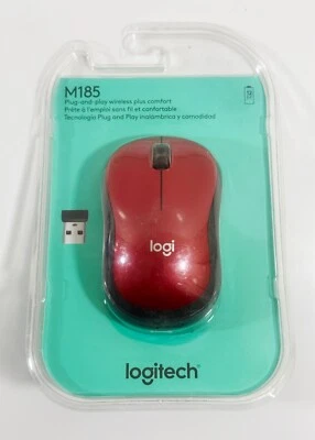 Logitech M185 Wireless Mouse - RED - Image 1 of 3