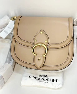 Borsa da sella Coach Beat in pelle beige tortora conciata a guanto C3738 NUOVISSIMA - Foto 1 di 22